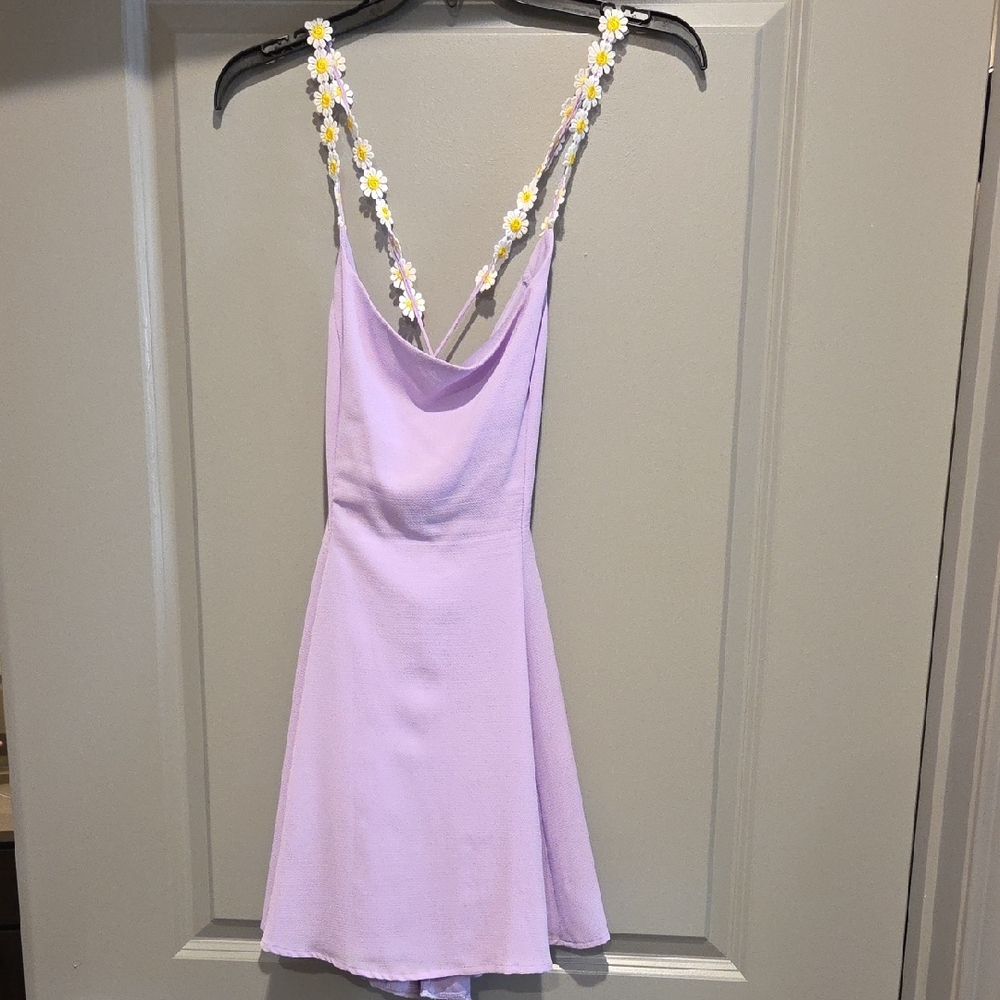 Lucy in the Sky Lilac Dress with Floral Straps